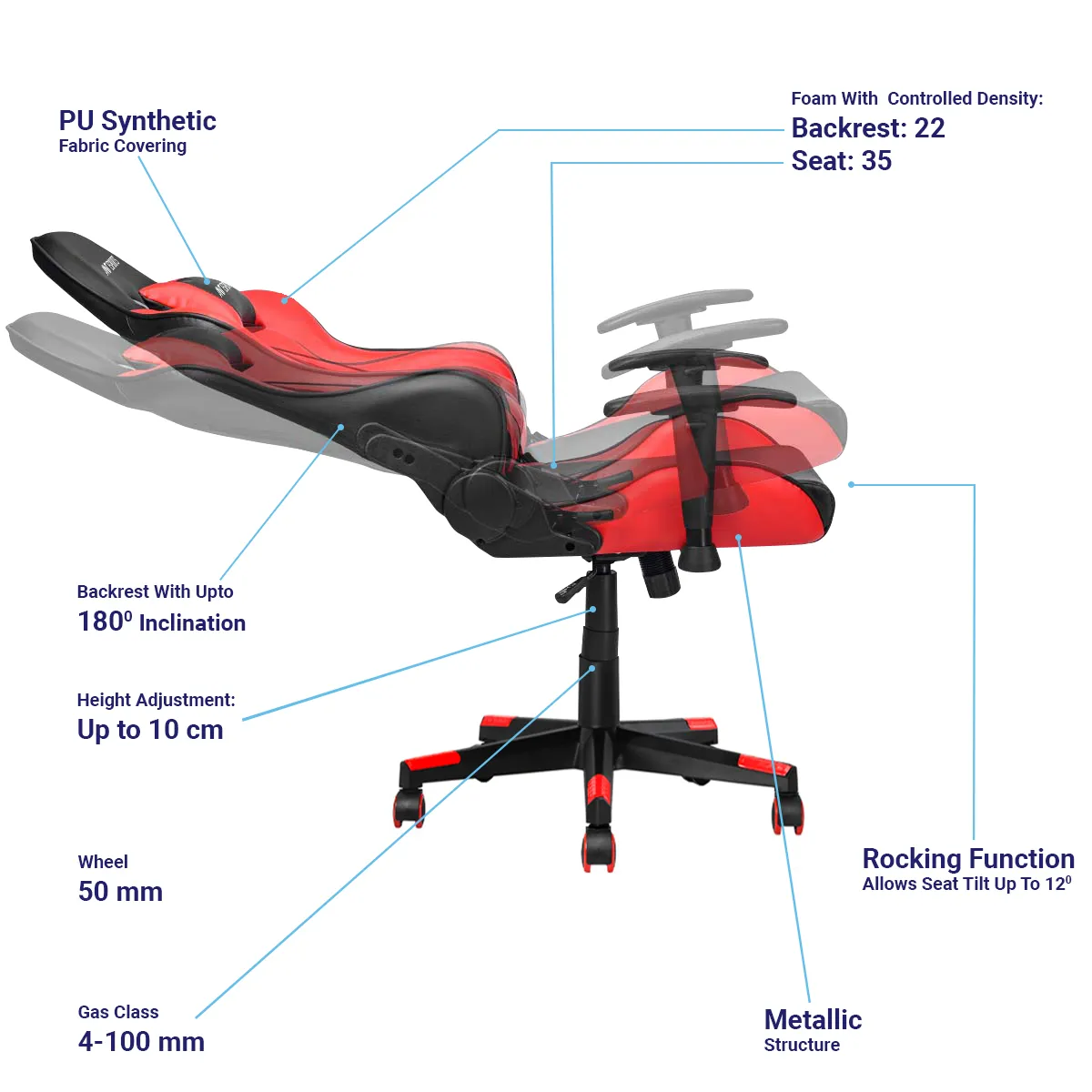 Ant Esports Gaming Chair 9077 (Black&Red) view 4
